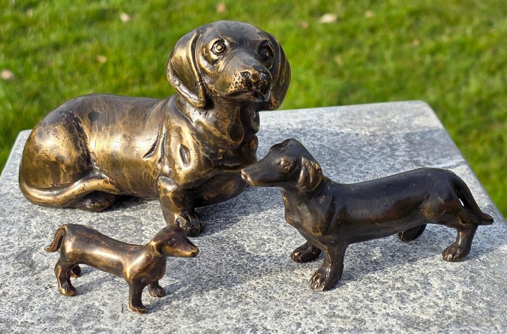 BRONZEN TECKEL / TEKKEL / hond, Ophalen of Verzenden, Nieuw, Hond of Kat, Beeldje of Figuurtje