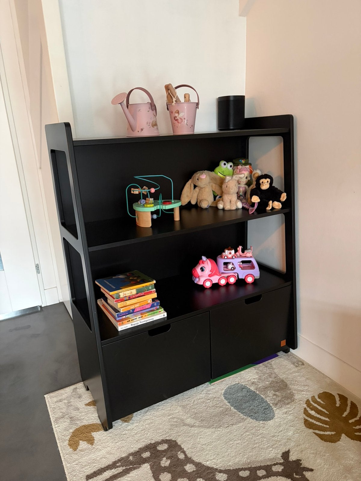 Montessori speelgoedkast kind zwart, Huis en Inrichting, Ophalen, 100 tot 150 cm, 100 tot 150 cm, 25 tot 50 cm