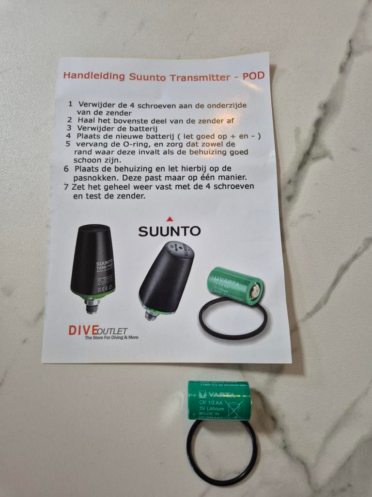 Suunto Transmitter Batterij Kit - VARTA CR 1/2 AA 3V Lithium, Ophalen of Verzenden, Nieuw, Duikcomputer