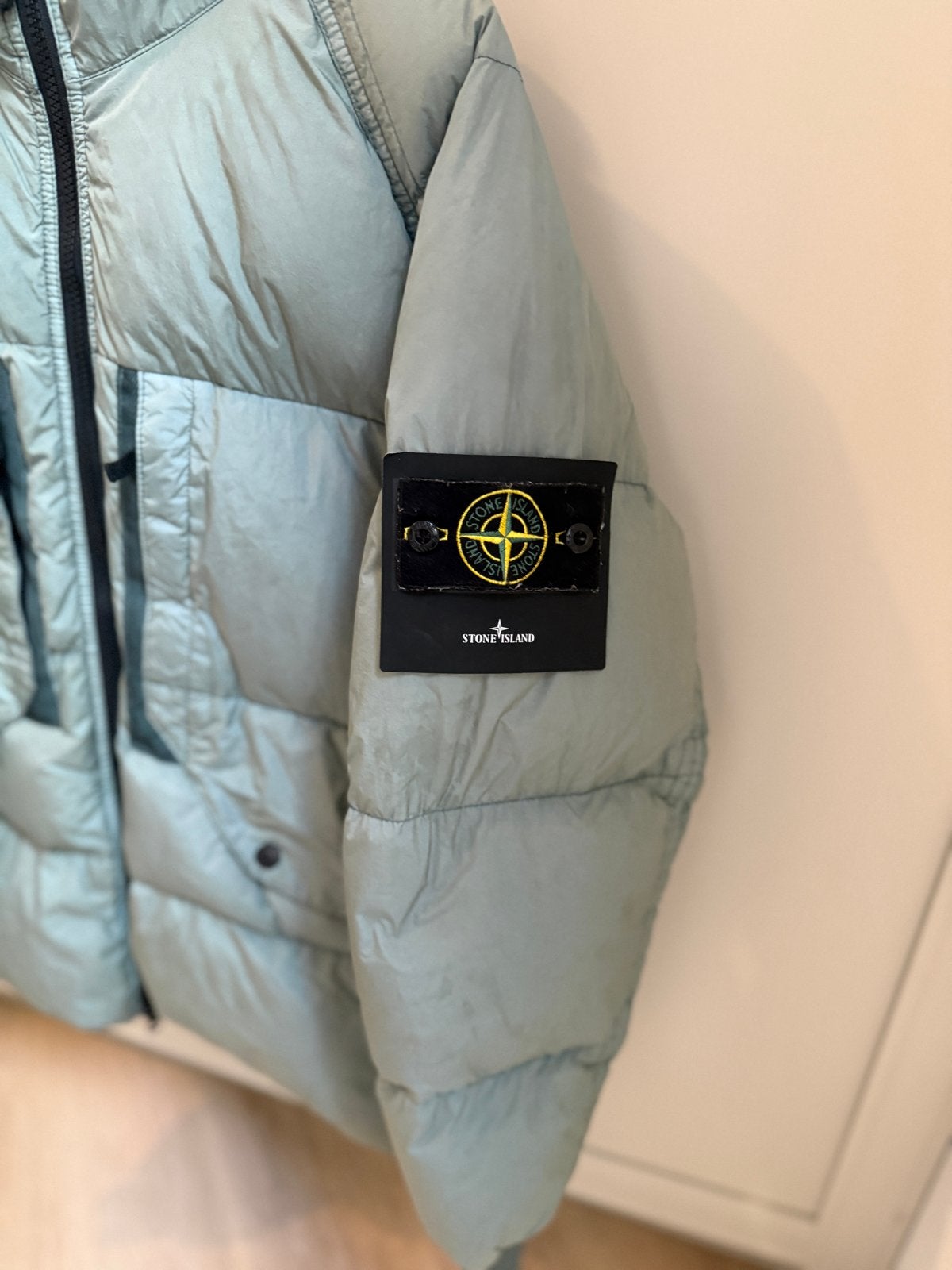 Stone Island Garment Dyed Crinkle Reps R-NY Down Jas, Ophalen of Verzenden, Zo goed als nieuw, Maat 48/50 (M), Groen