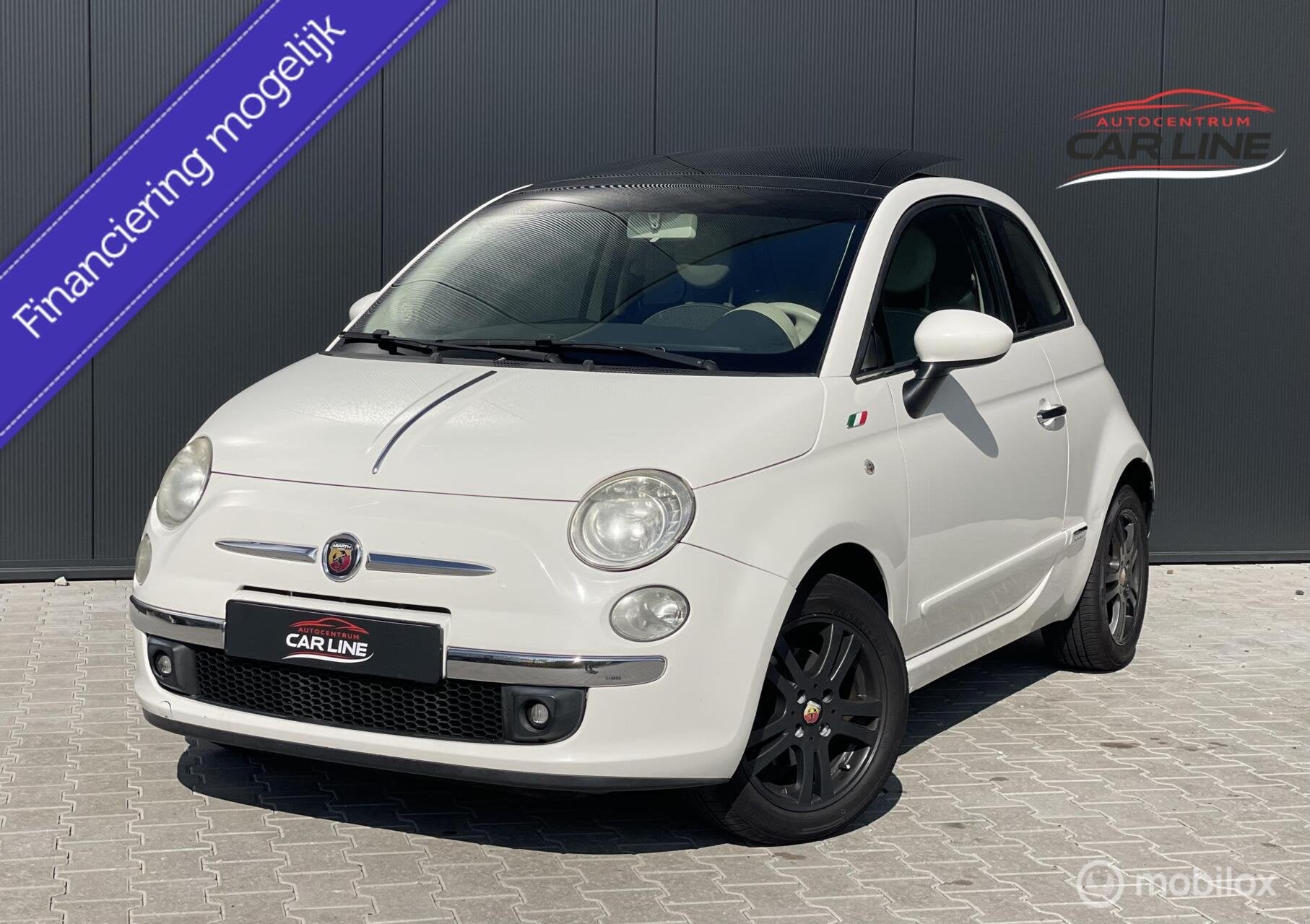 Fiat 500 1.4 Lounge |PANO|AIRCO|LED|LM|ABARTH PAKKET|, Auto's, Fiat, Voorwielaandrijving, Gebruikt, Beige, 4 stoelen