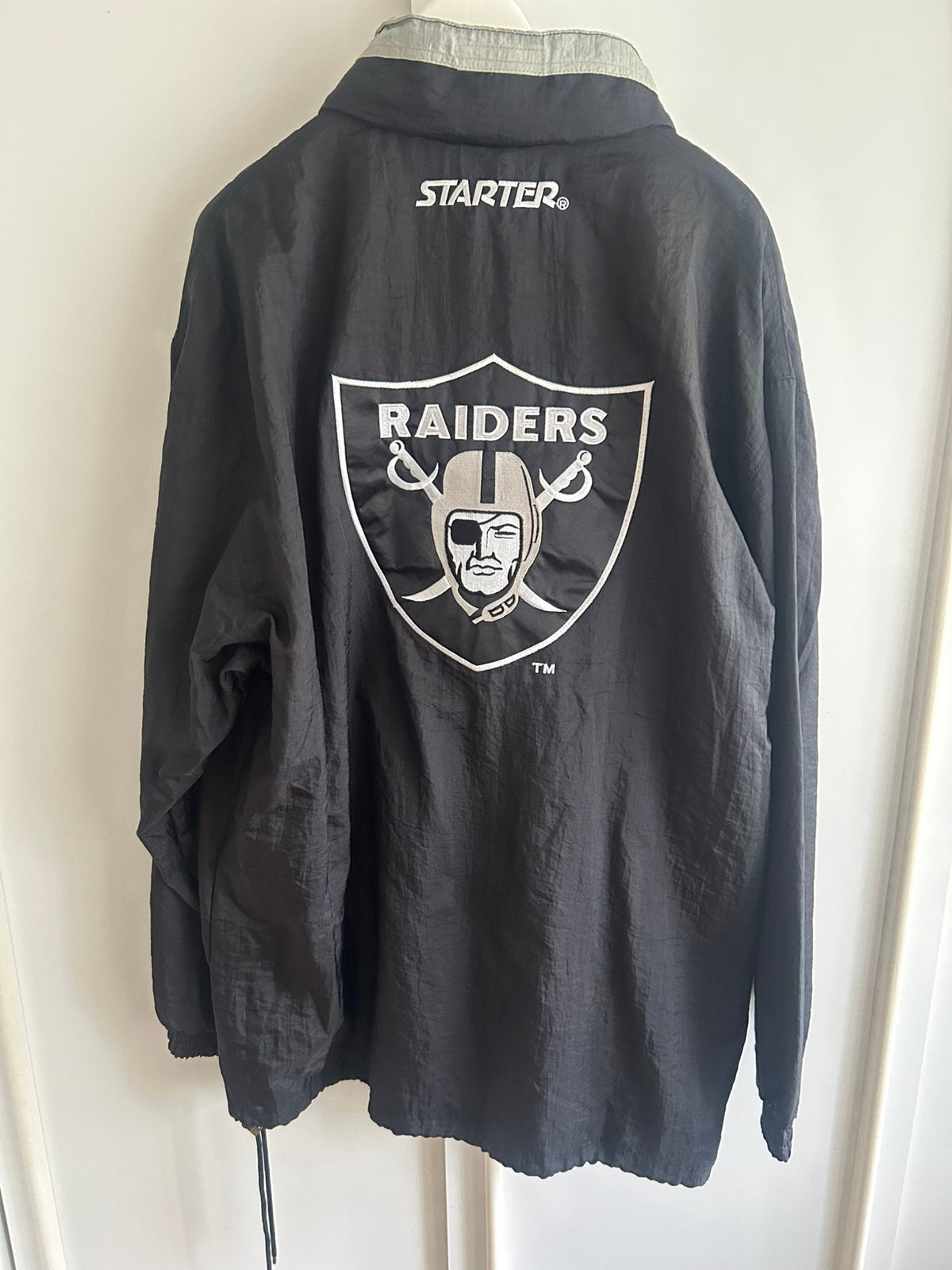 Vintage jas jacket Los Angeles Raiders American Football NFL, Maat 52/54 (L), Verzenden, Zwart, Overige typen
