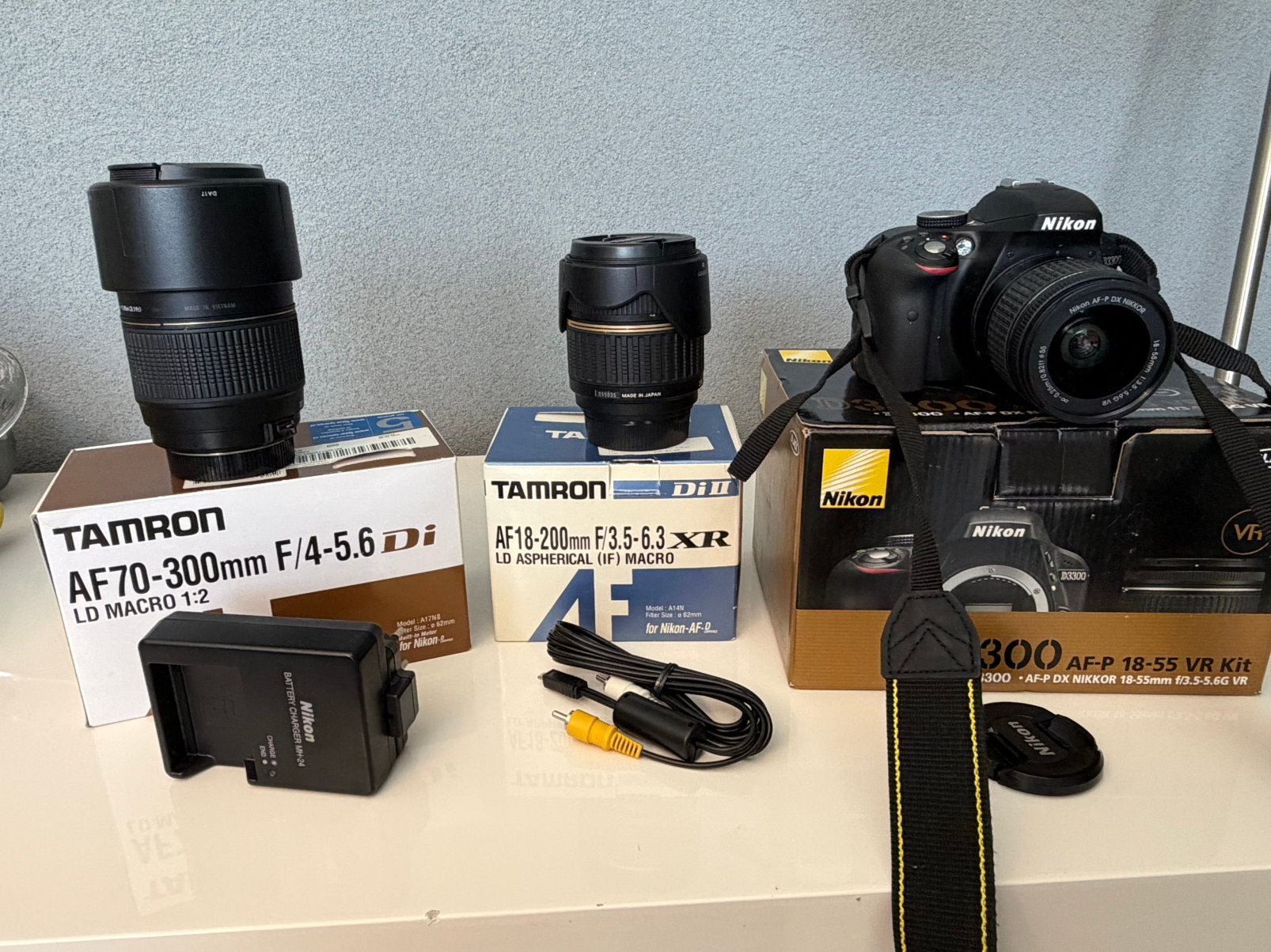 Mooie set Nikon D3300 spiegelreflex camera incl. 3 lenzen, Handleiding, Spiegelreflex, Zo goed als nieuw, Nikon