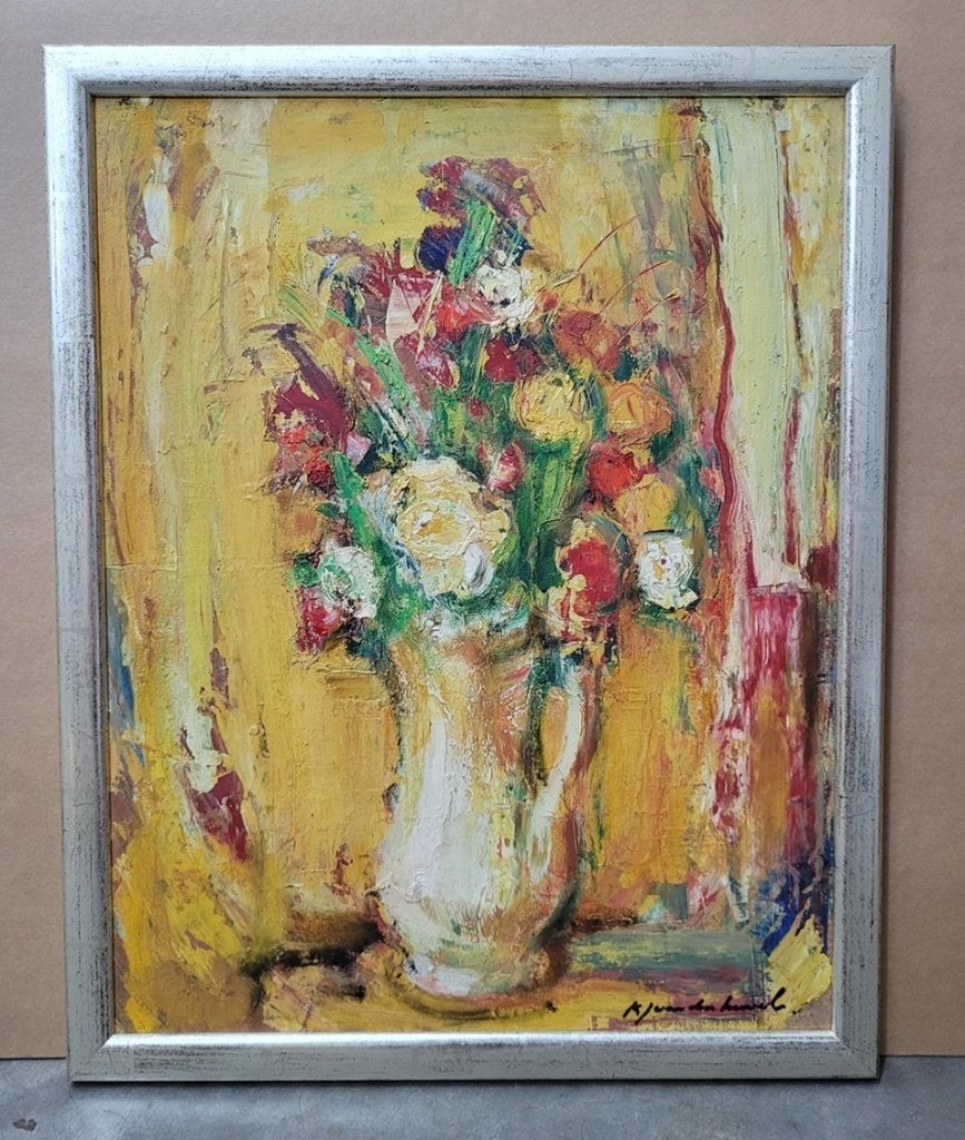 Karel Jan VAN DEN HEUVEL, zomer in een vaas, Bloemen, Paneel, Expressionistisch, Ophalen of Verzenden