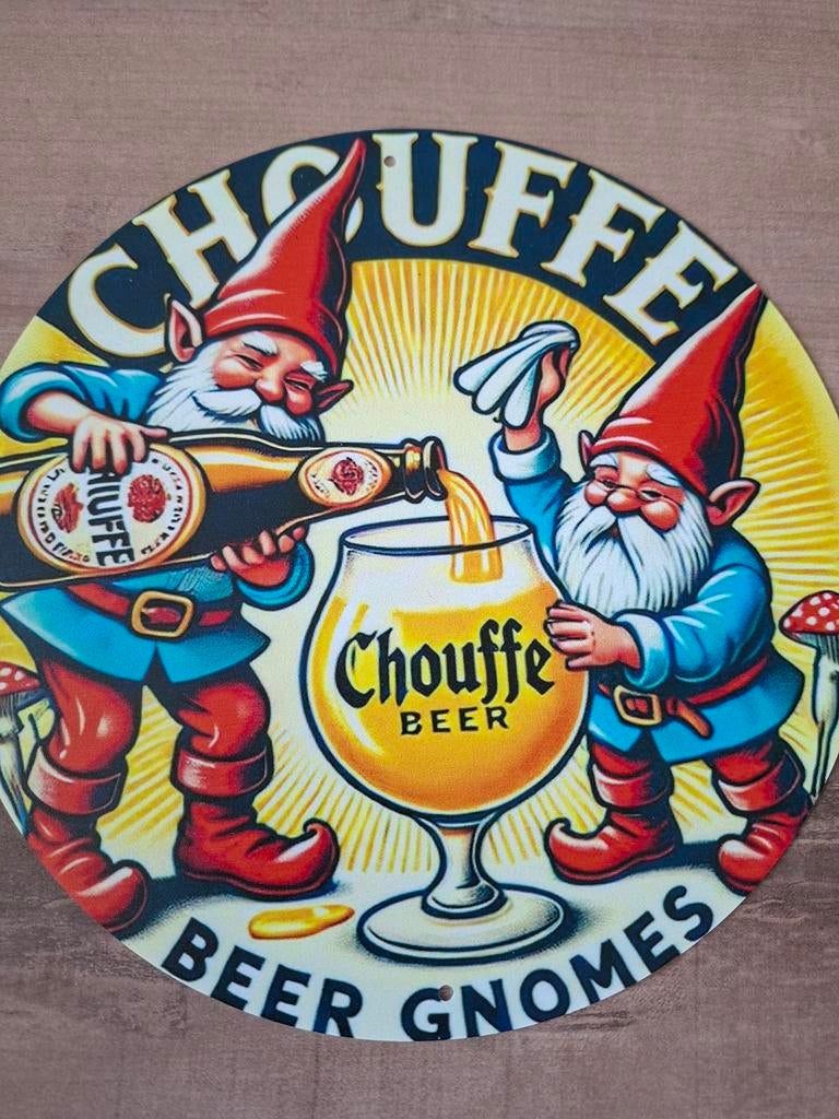 Chouffe Beer Gnomes Metalen Bord - 20 cm, Ophalen