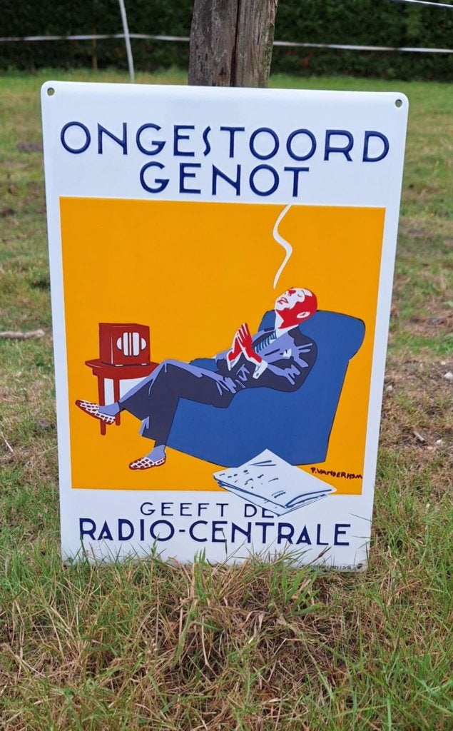 Limited emaille reproductie bord Ongestoord genot., Reclamebord, ., Ophalen of Verzenden, Zo goed als nieuw