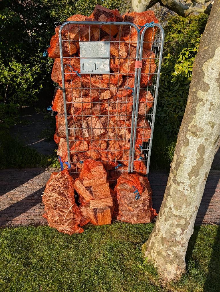 Haardhout 10% | Zakken & Rolcontainer | Bezorgen, Tuin en Terras, Minder dan 3 m³, Verzenden, Overige houtsoorten, Stammen