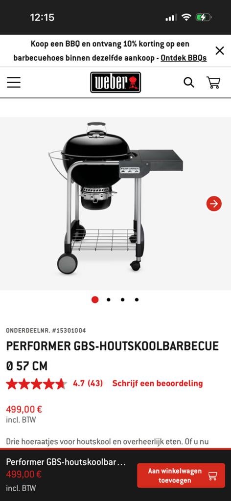 Weber bbq, Ophalen, Gebruikt, Met accessoires