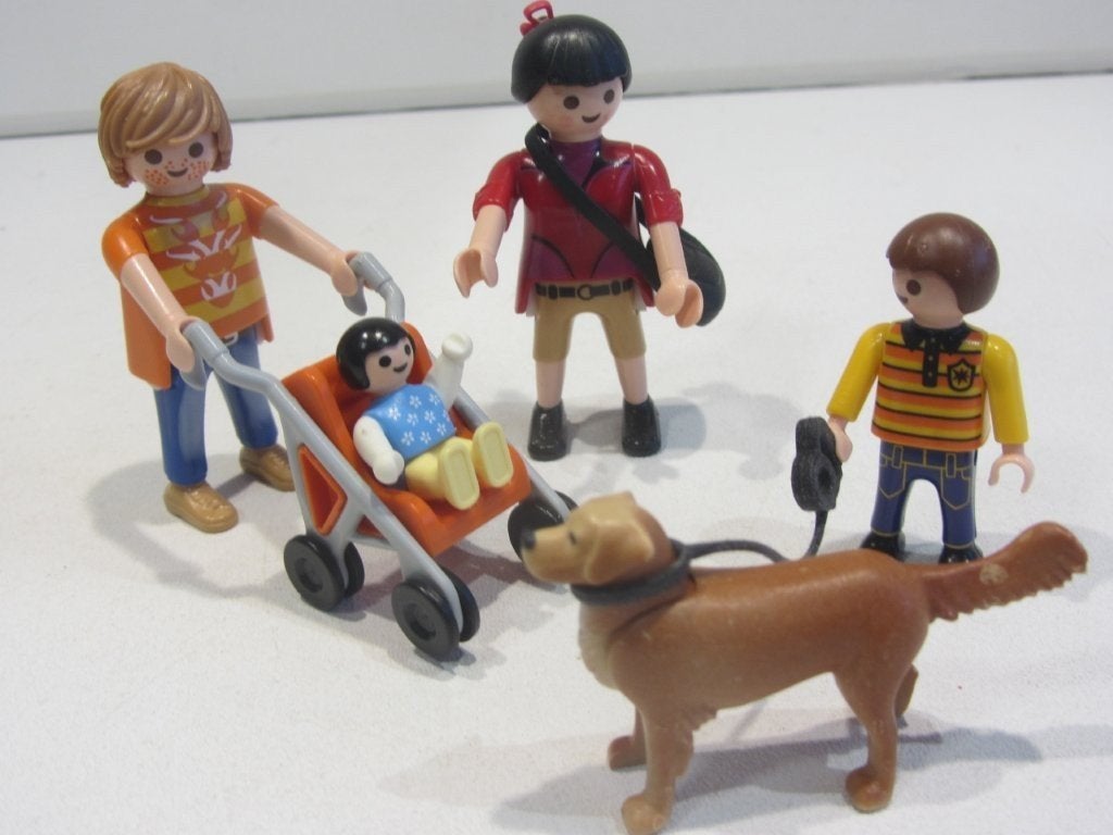 playmobil gezinswandeling met buggy kinderwagen  en hond, Ophalen of Verzenden, Gebruikt, Los playmobil