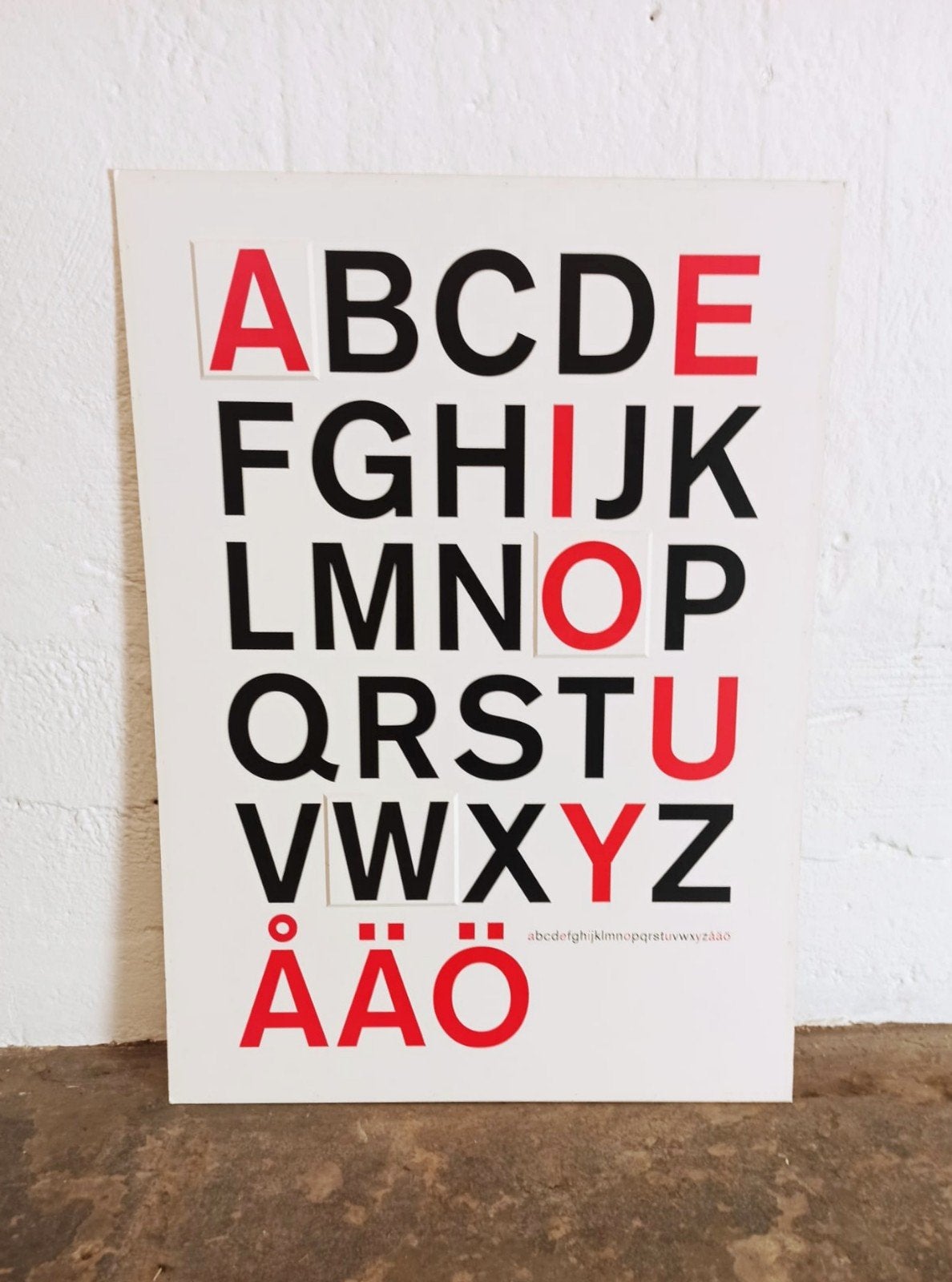 Vintage IKEA Olunda Alphabet Poster, design Anna Larsson, Ophalen