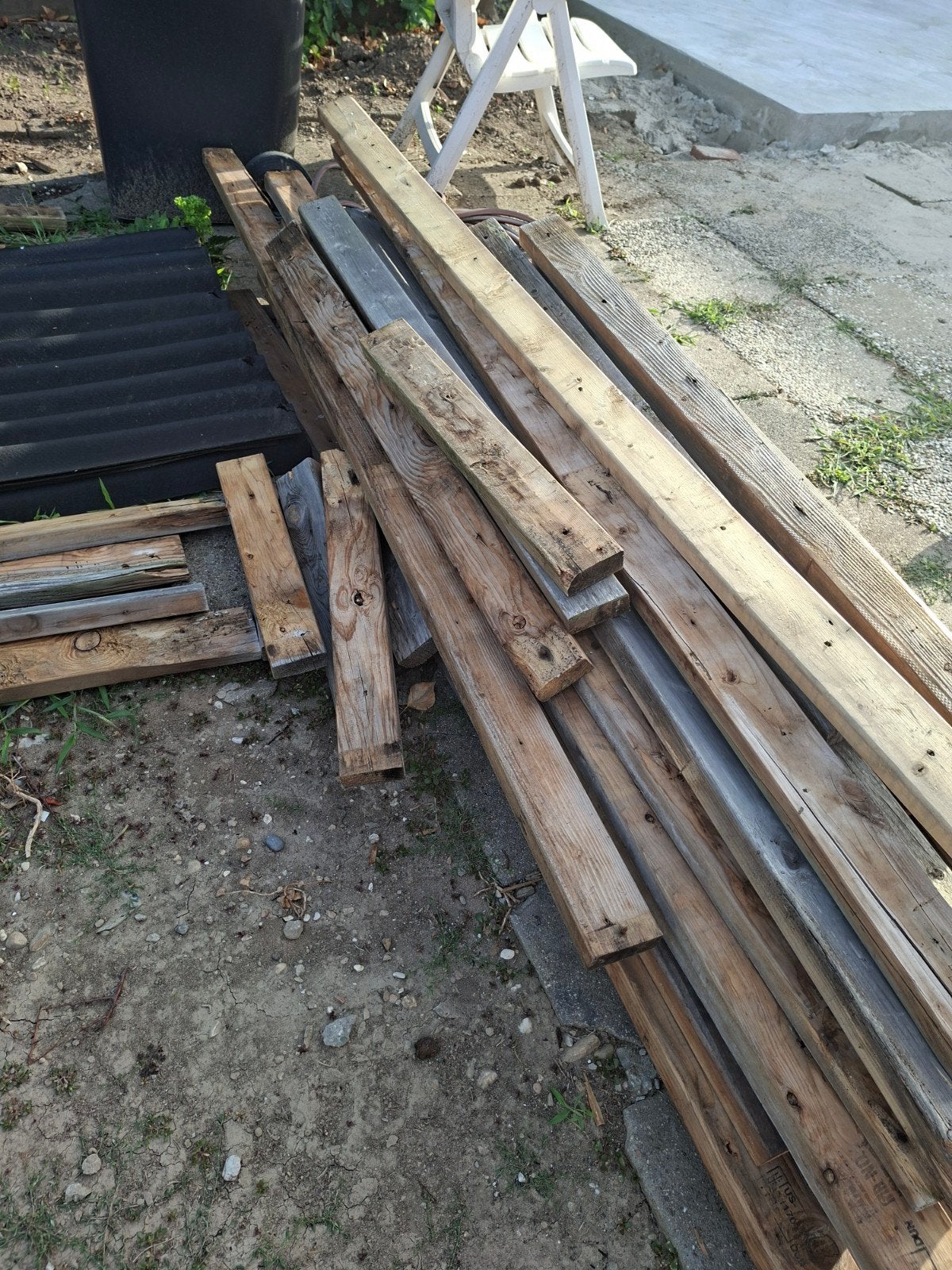 Diverse gebruikte houten planken en balken, Ophalen, Gebruikt, 25 tot 50 mm, Balk