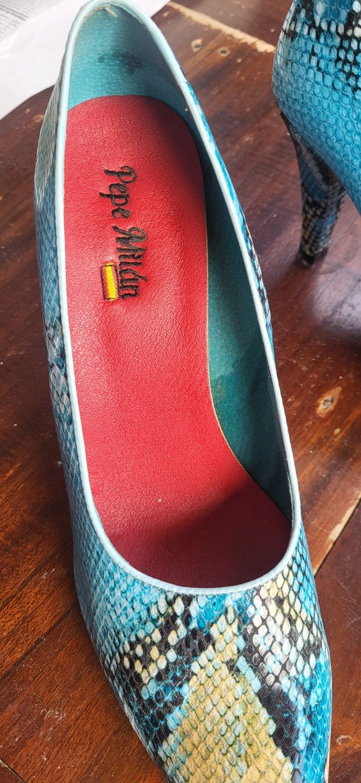 Pepe Milan Pumps met Slangenprint - Maat 39, Pumps, Blauw, Ophalen of Verzenden, Gedragen