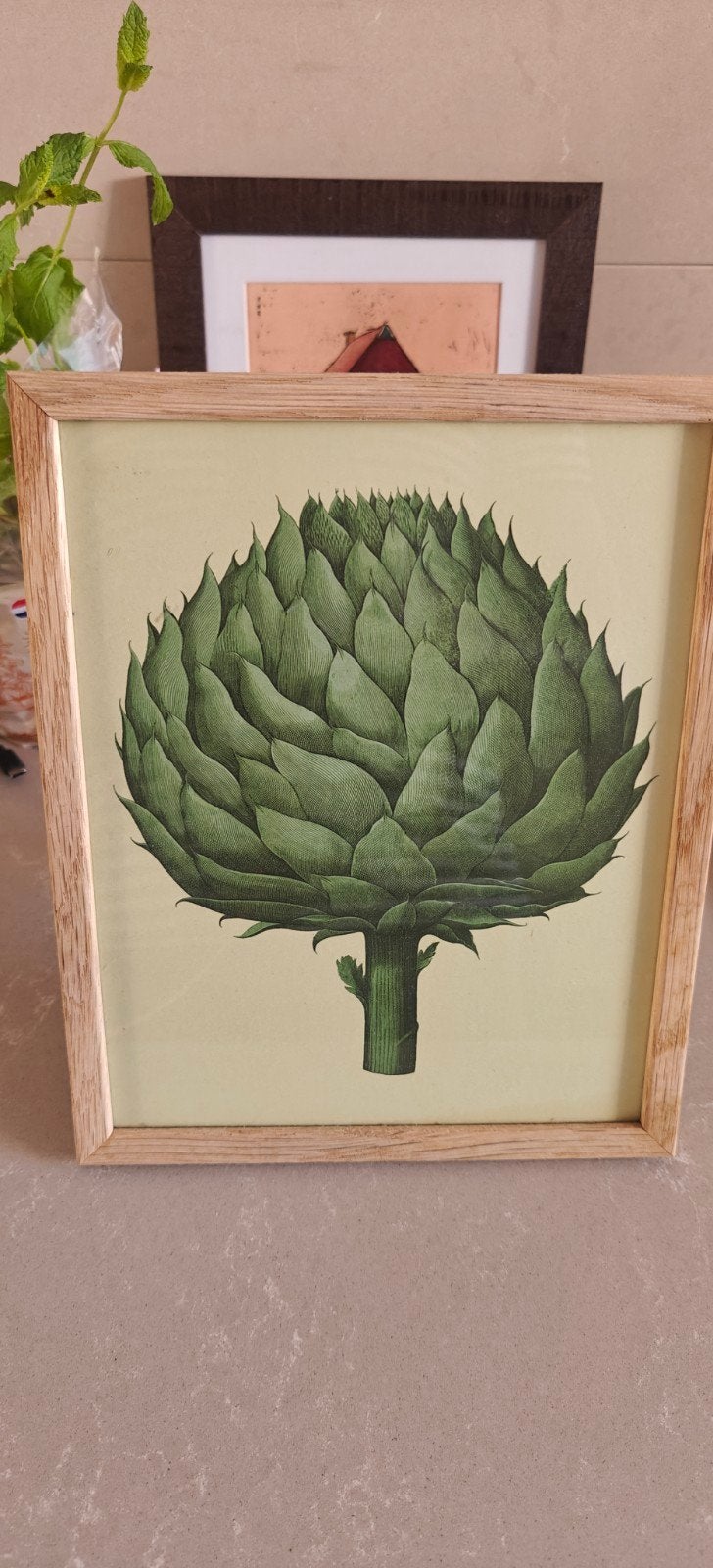 Unieke Botanische Artichoke Print - Woonkamer/Keuken, Minder dan 50 cm, Oorspronkelijke maker, Ophalen of Verzenden, 5 – 50
