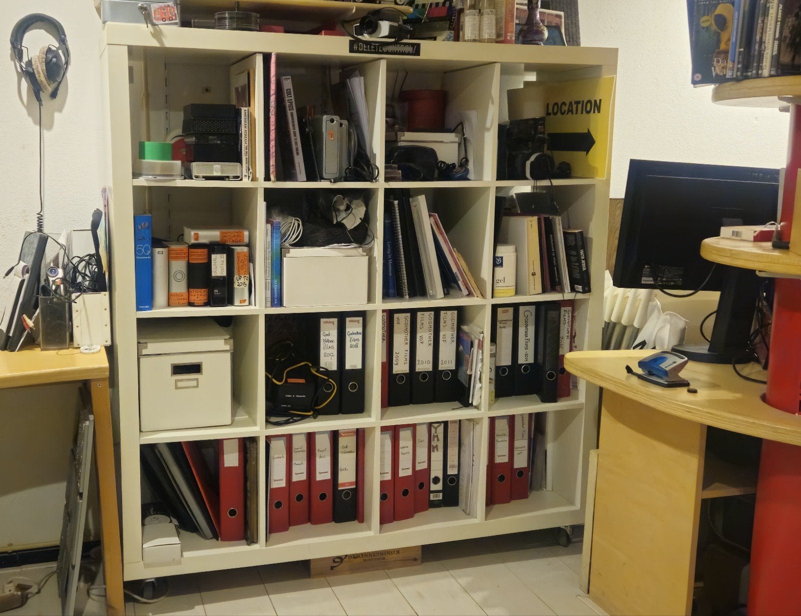 IKEA EXPEDIT 4x4 vakkenkast op wielen / roomdivider – wit, Met plank(en), Gebruikt, 100 tot 150 cm, Ophalen of Verzenden