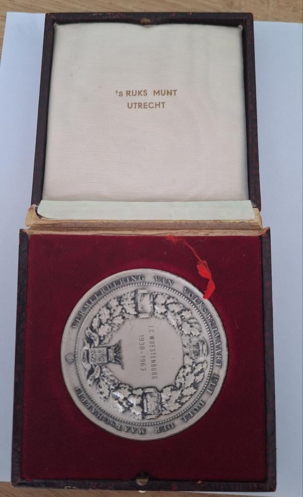 Zilveren Penning 's Rijks Munt Utrecht 1938-1963, Ophalen of Verzenden, Zilver, Nederland