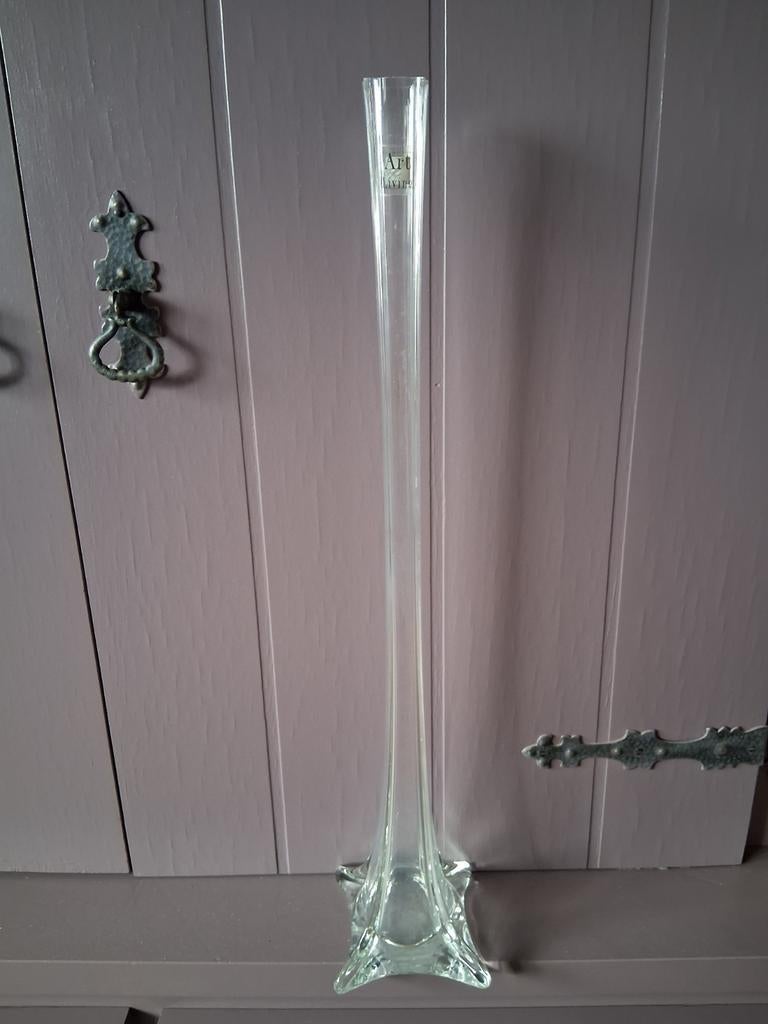Hoge Vaas voor 1 bloem Moederdag tip, Overige kleuren, Ophalen of Verzenden, Minder dan 50 cm, Glas