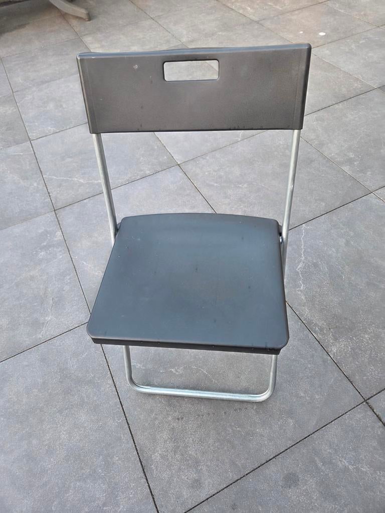 IKEA GUNDE Klapstoel - Zwart/Grijs, Huis en Inrichting, Stoelen, Ophalen, Gebruikt, Zwart, Modern, Functioneel