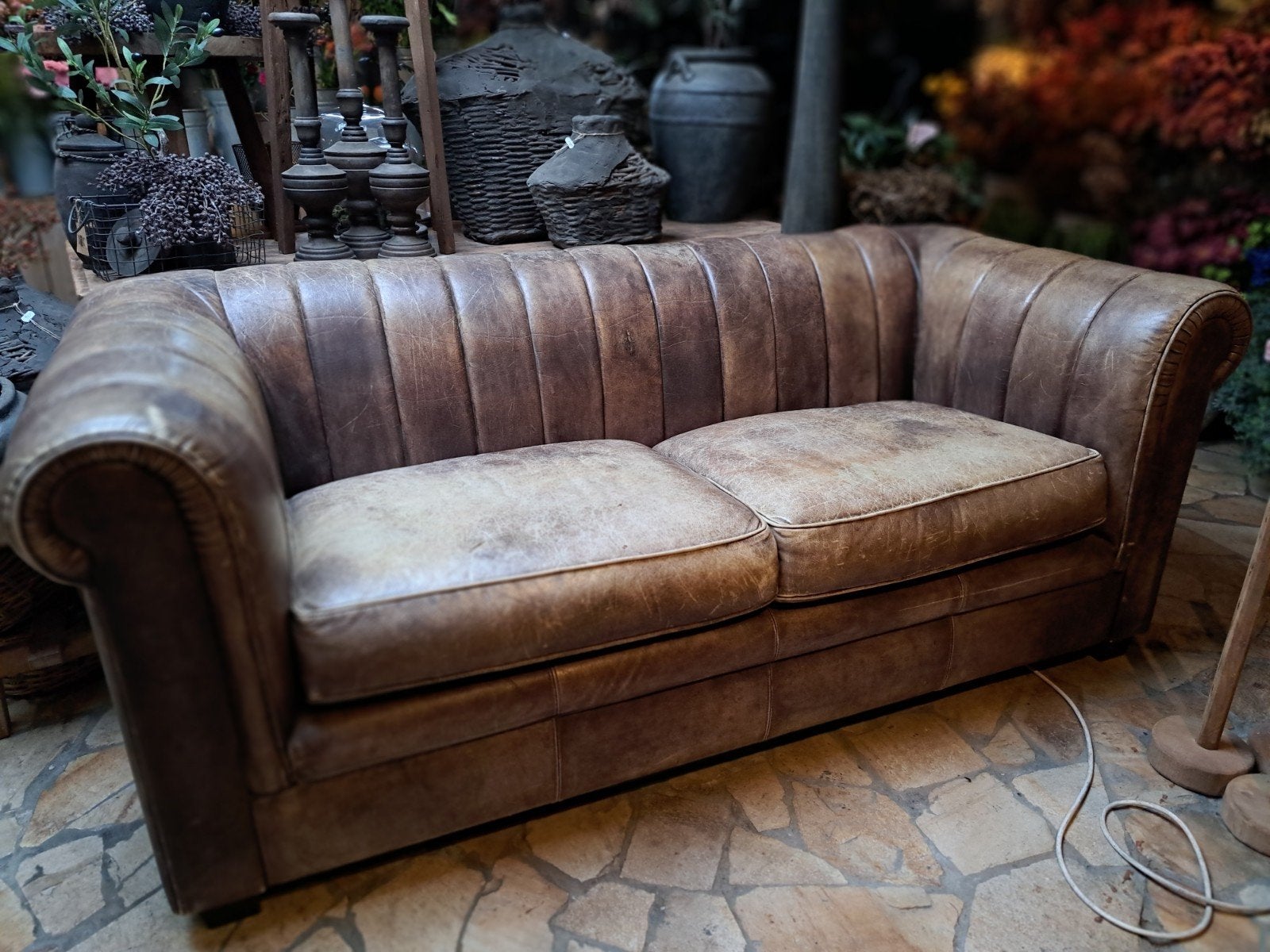 Mooie geleefde Chesterfield bank te koop!, Ophalen, Gebruikt, 150 tot 200 cm, Chesterfield