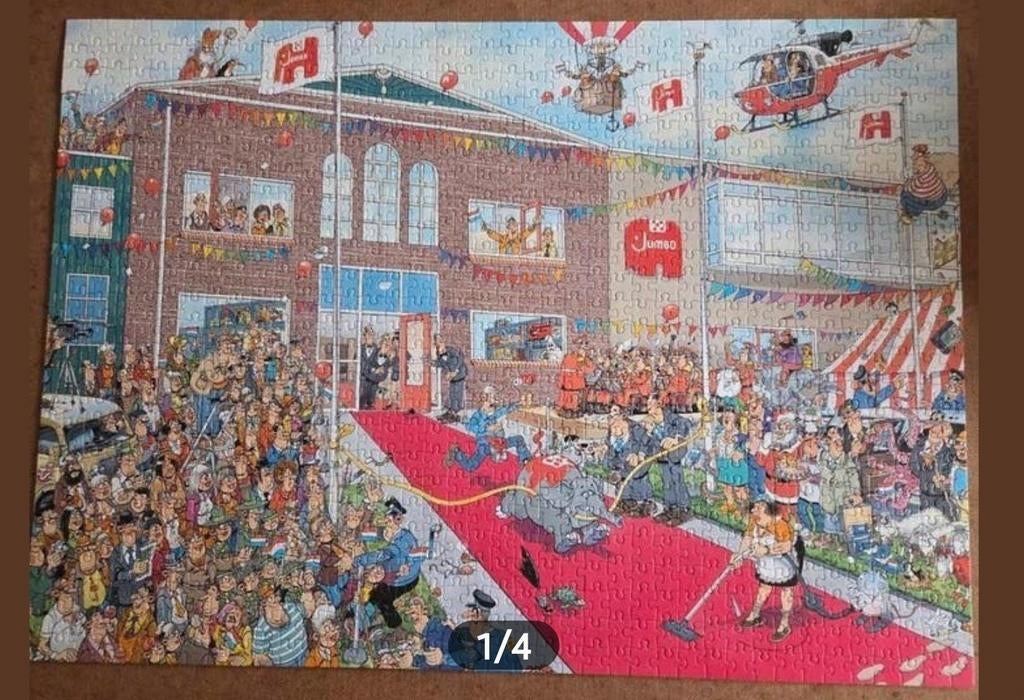 JAN VAN HAASTEREN Jumbo's Anniversary / Verjaardag 1000
comp, Ophalen of Verzenden, 500 t/m 1500 stukjes, Zo goed als nieuw