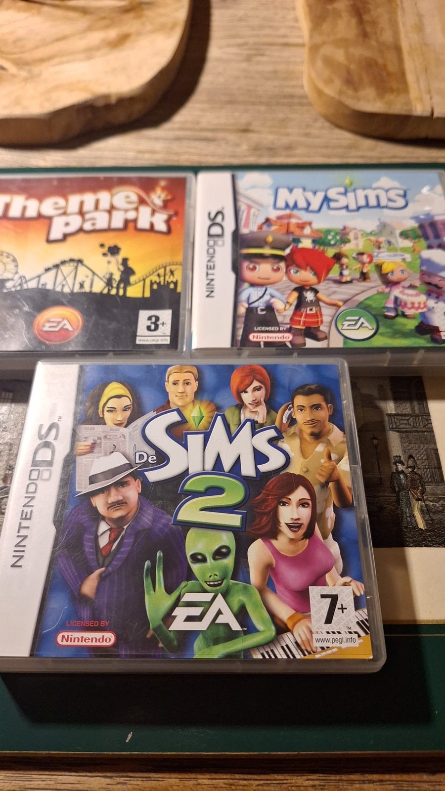 Set van 3 Nintendo DS Games: De Sims 2, MySims & Theme Park, Spelcomputers en Games, Gebruikt, Overige genres, 1 speler, Ophalen of Verzenden