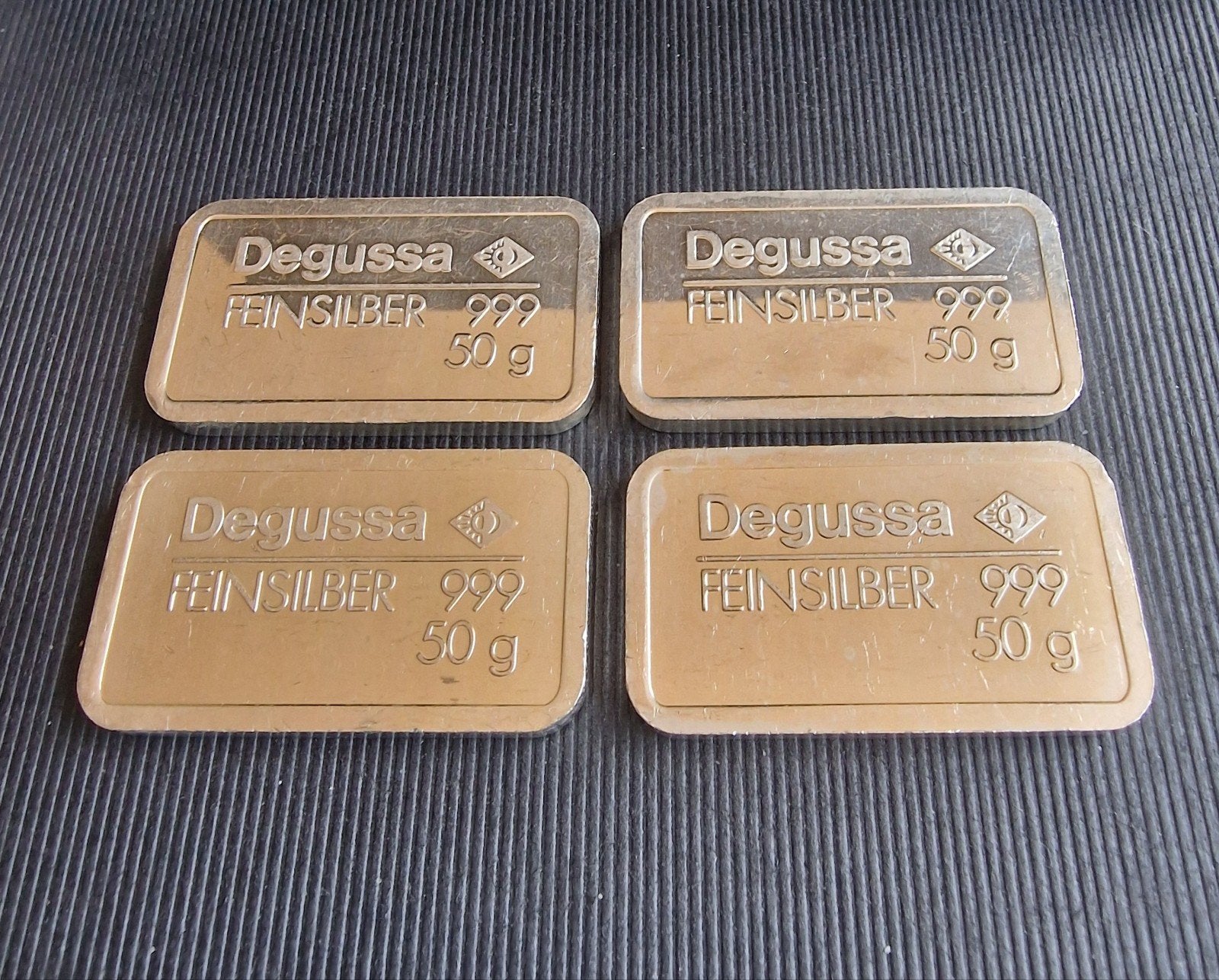 4 stuks 50 GRAM ZILVER DEGUSSA, Ophalen of Verzenden, Zilver