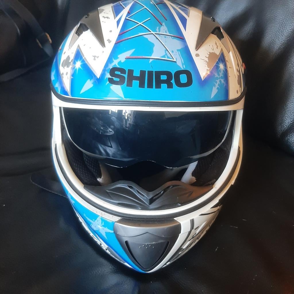 Shiro Integraalhelm SH 3700 - Blauw/Wit, Maat M, Overige merken, M, Heren, Ophalen of Verzenden