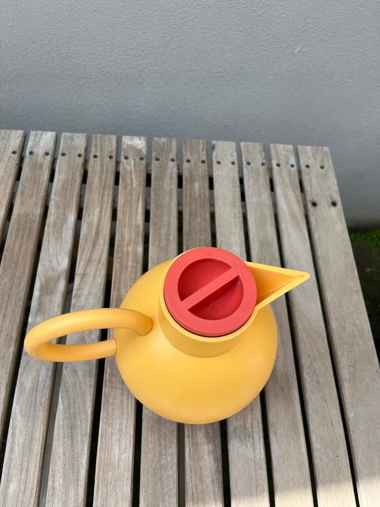 Vintage Thermoskan Geel met Rood - Retro Design, Ophalen of Verzenden, Overige merken, Overige typen, Gebruikt