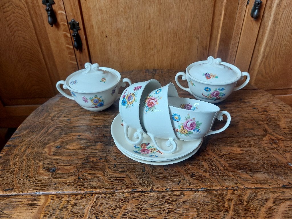 Servies Petrus Regout Boudewijn Kop en Schotel  Suikerpotje, Antiek en Kunst, Ophalen of Verzenden