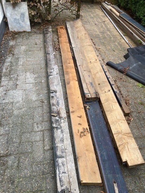 balkhout, Doe-het-zelf en Verbouw, Ophalen, Gebruikt, 250 tot 300 cm, 50 mm of meer