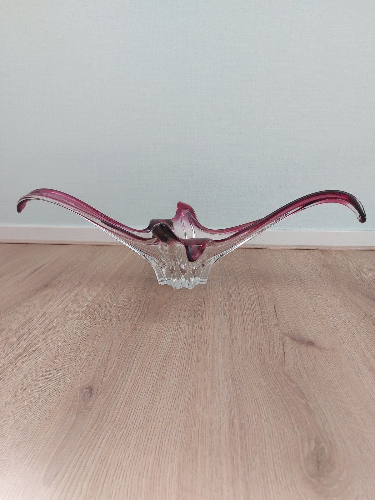 Flamboyante Murano glazen schaal - Fuchsiarood/paars, Ophalen of Verzenden