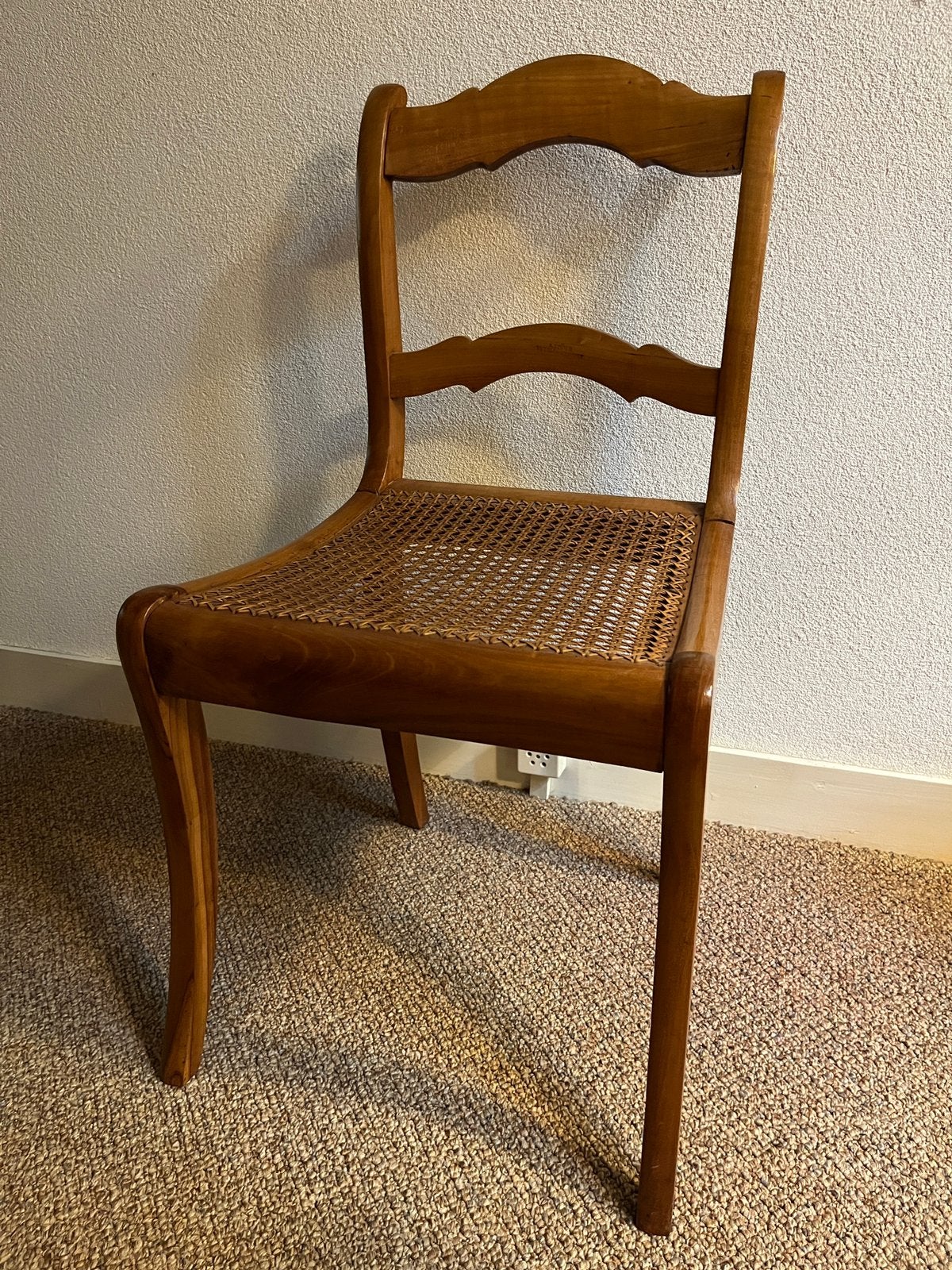 Biedermeier stijl houten stoel, echt antiek, Ophalen