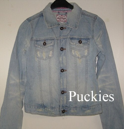 Maat 158 Lichtblauwe Abercrombie meisjes denim jas NIEUW a, Meisje, Nieuw, Ophalen of Verzenden, Abercrombie ,