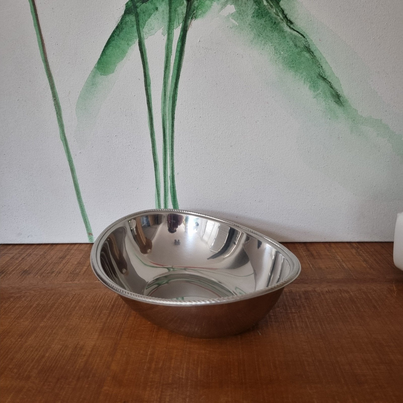 Vintage Alfra Alessi broodschaal 18/10 RVS Italië jaren 60, Gebruikt, Schaal, Ophalen of Verzenden, Metaal