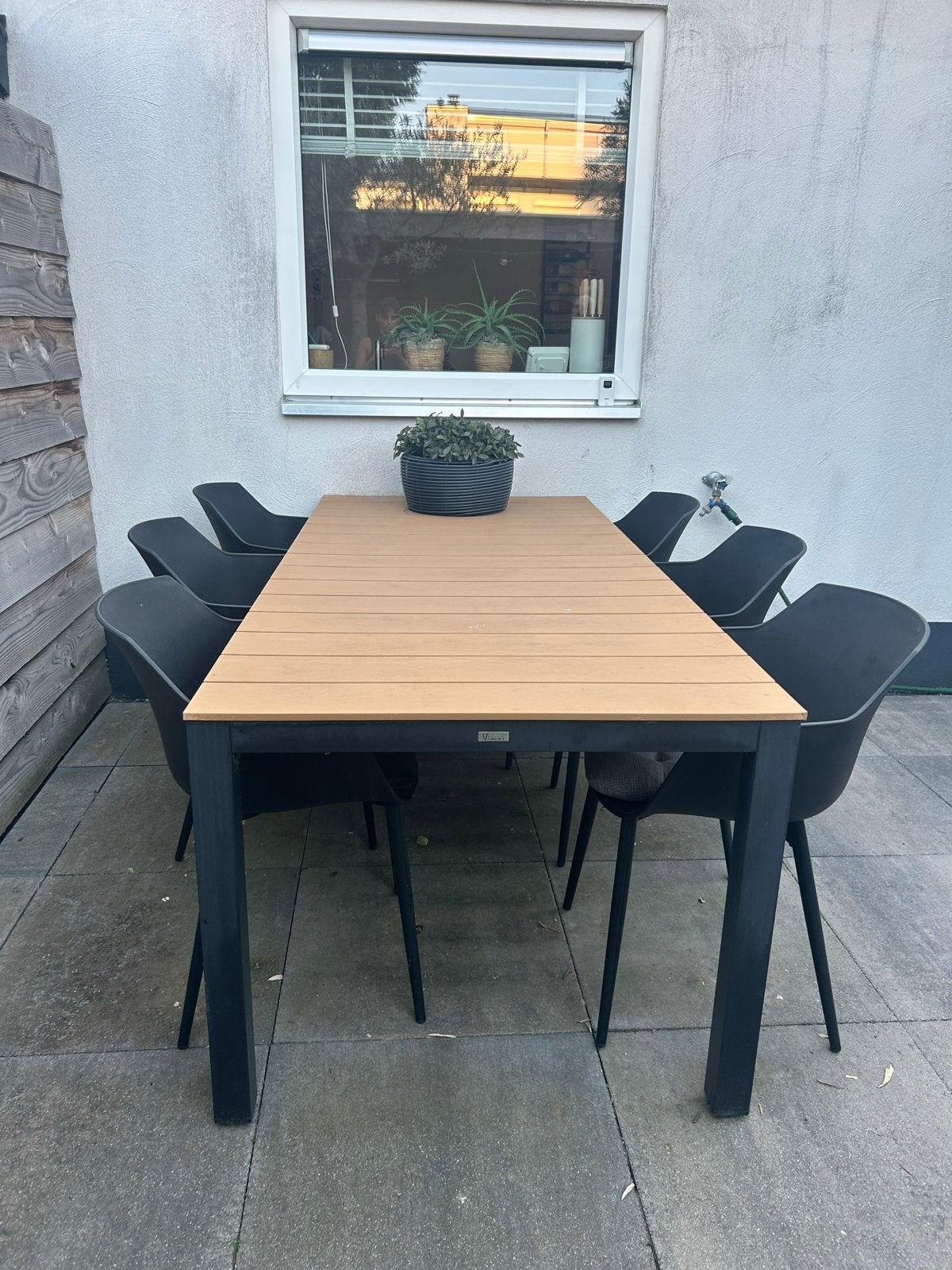 Vinci Tuinset met 6 stoelen, Ophalen, Kunststof, Eettafel, 6 zitplaatsen
