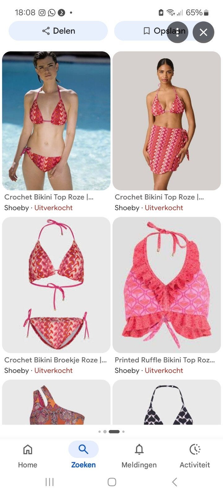 Roze Gehaakte Bikini Top Maat 42, Ophalen of Verzenden, Zo goed als nieuw, Roze, Bikini