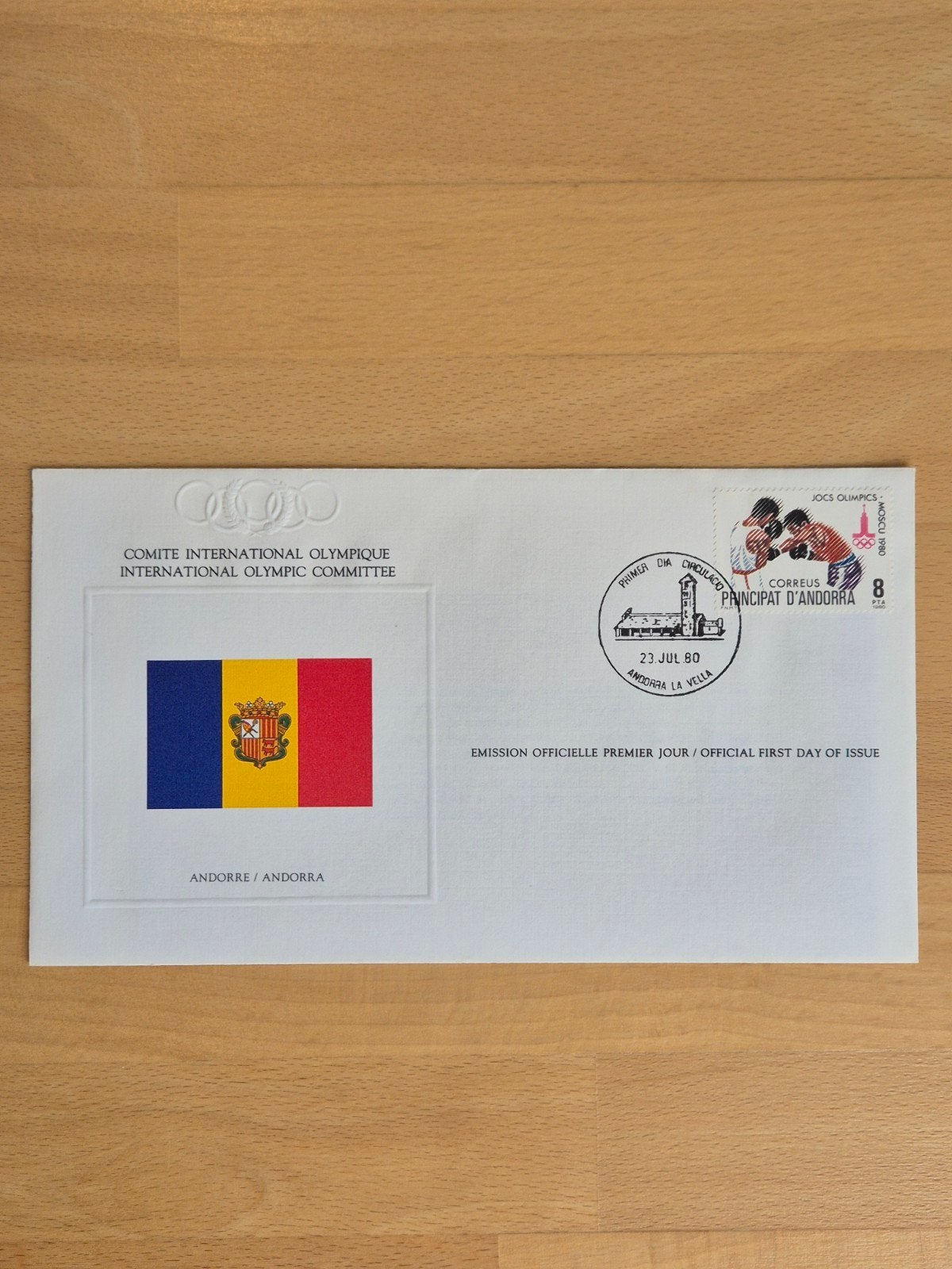FDC 1980 Olympische Spelen Andorra, Postzegels en Munten, Ophalen of Verzenden, Onbeschreven, Europa