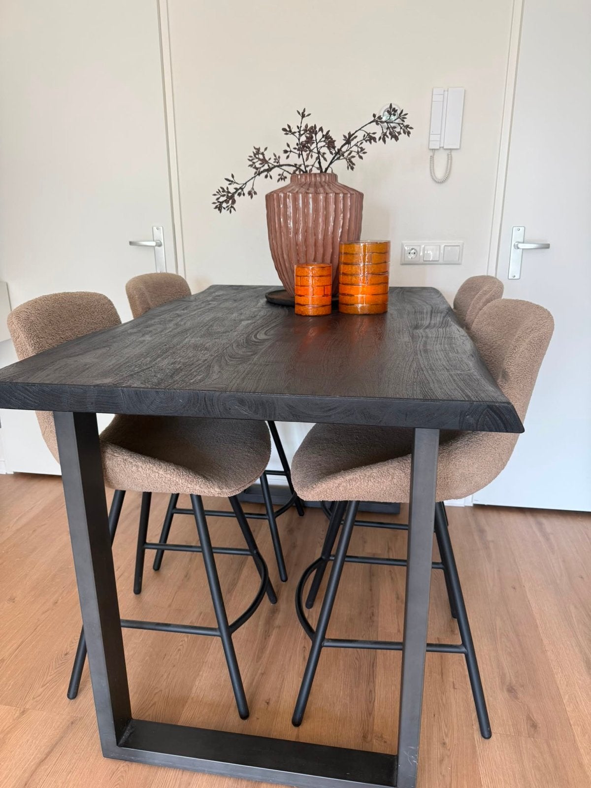 Bartafel met vier krukken, Ophalen, Gebruikt, 100 tot 150 cm, 50 tot 100 cm