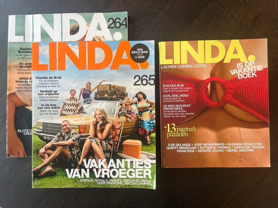LINDA. Magazine - 3 nummers juli/aug/zomerboek, Ophalen of Verzenden, Zo goed als nieuw, Glossy