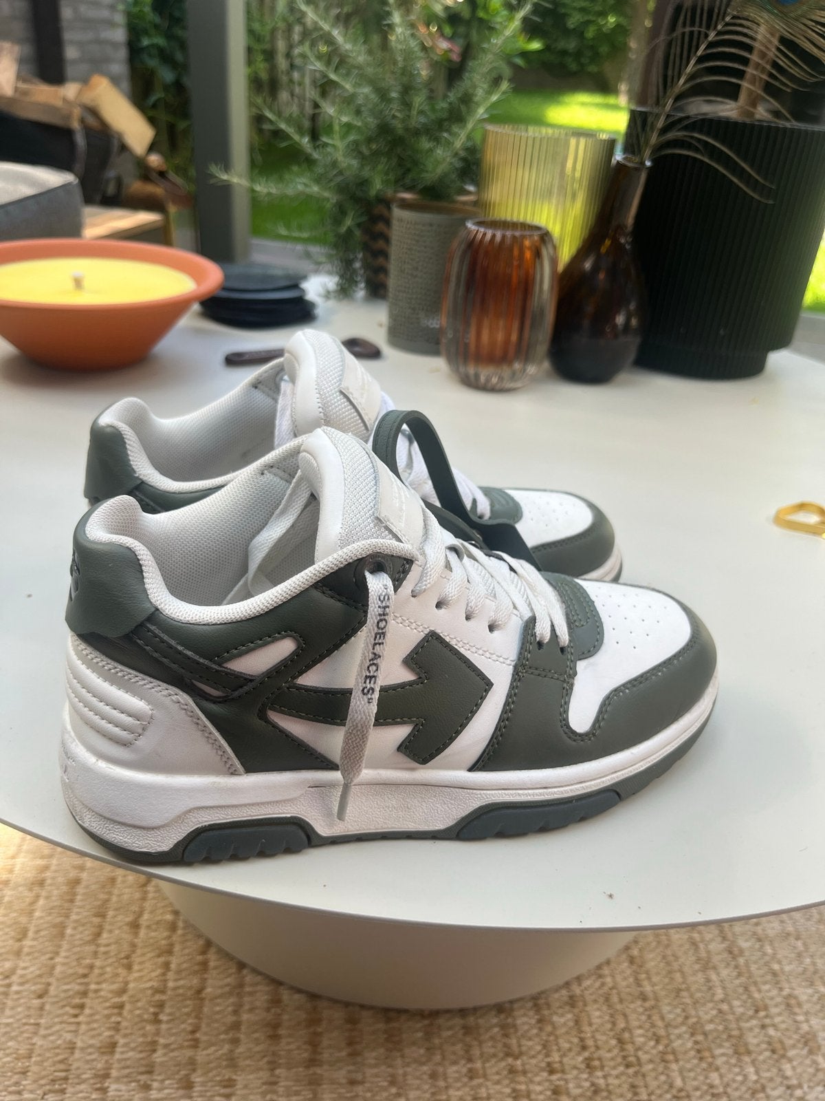 Off-White sneakers groen, maat 38 (valt als 39), Ophalen of Verzenden, Groen, Sneakers of Gympen, Zo goed als nieuw