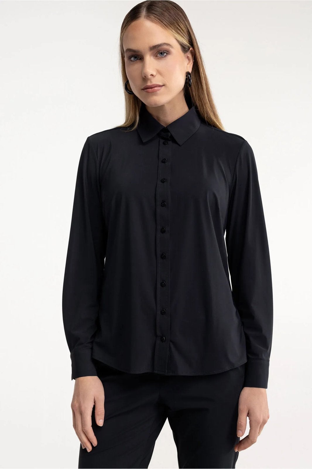 Studio anneloes bobby blouse L zwart travelstof, Zwart, Maat 42/44 (L), Ophalen of Verzenden, Zo goed als nieuw
