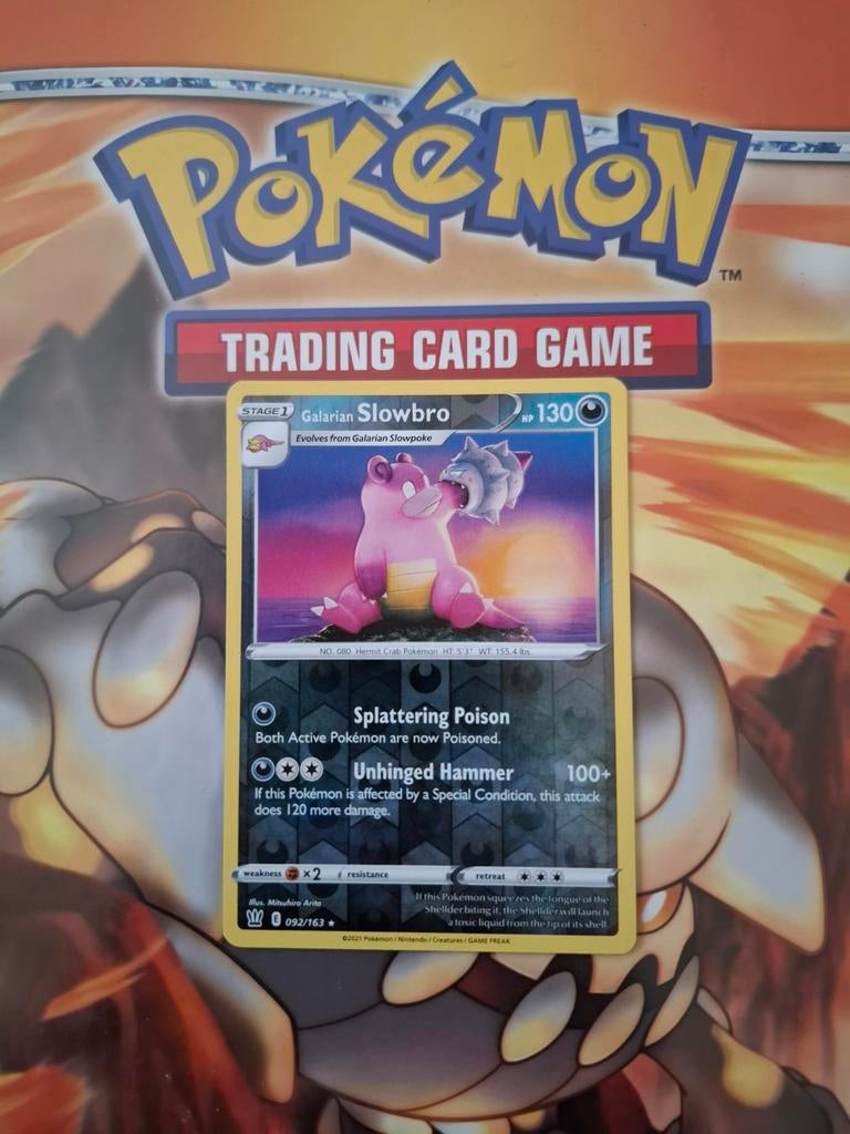 Galarian slowbro 092/163 Sword&Shield Battle Styles reverse, Ophalen of Verzenden, Zo goed als nieuw, Losse kaart, Foil