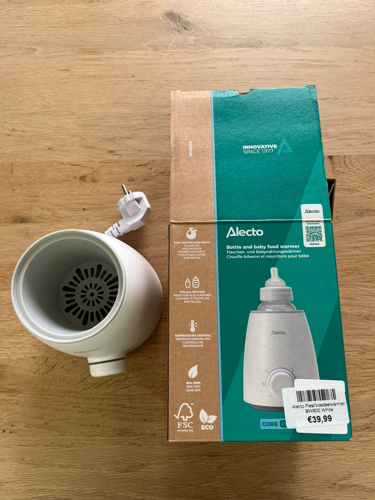 Alecto fles/voedselwarmer zo goed als nieuw te koop!, Flessen- of potjesverwarmer, Ardo, Ophalen of Verzenden, Zo goed als nieuw