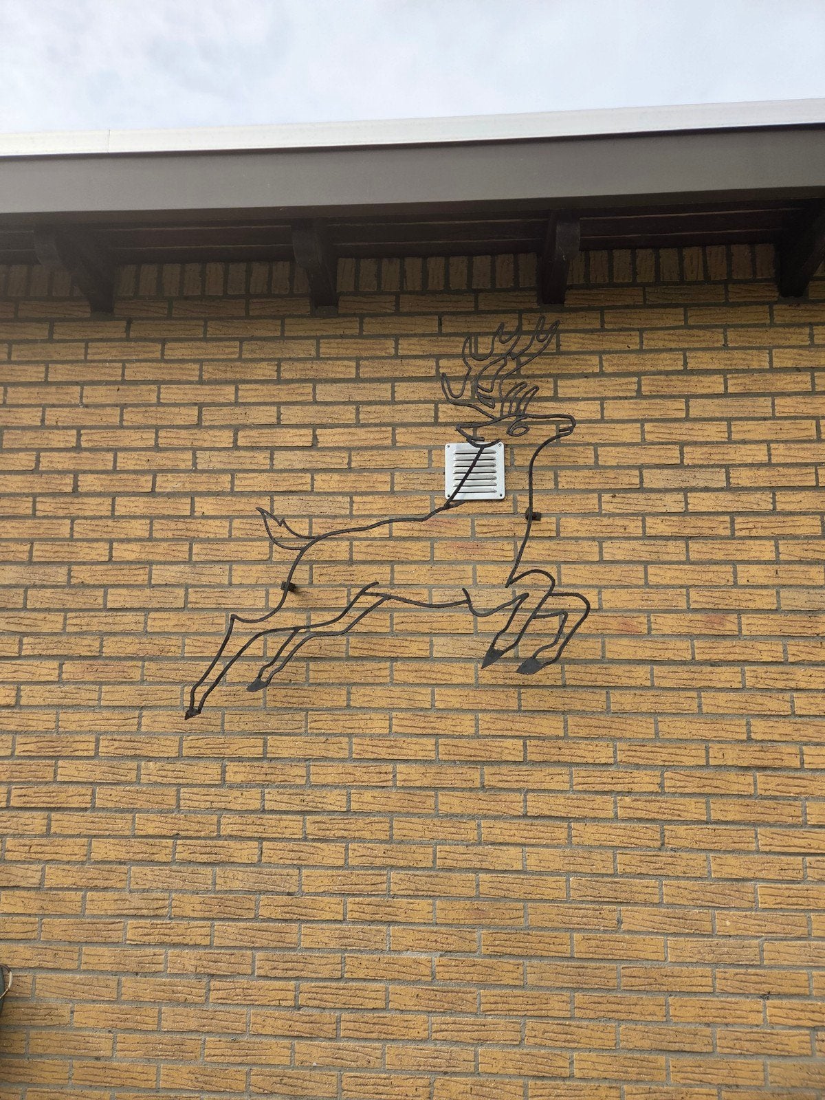 Metalen wanddecoratie hert, Ophalen, Gebruikt, Zwart, Metaal