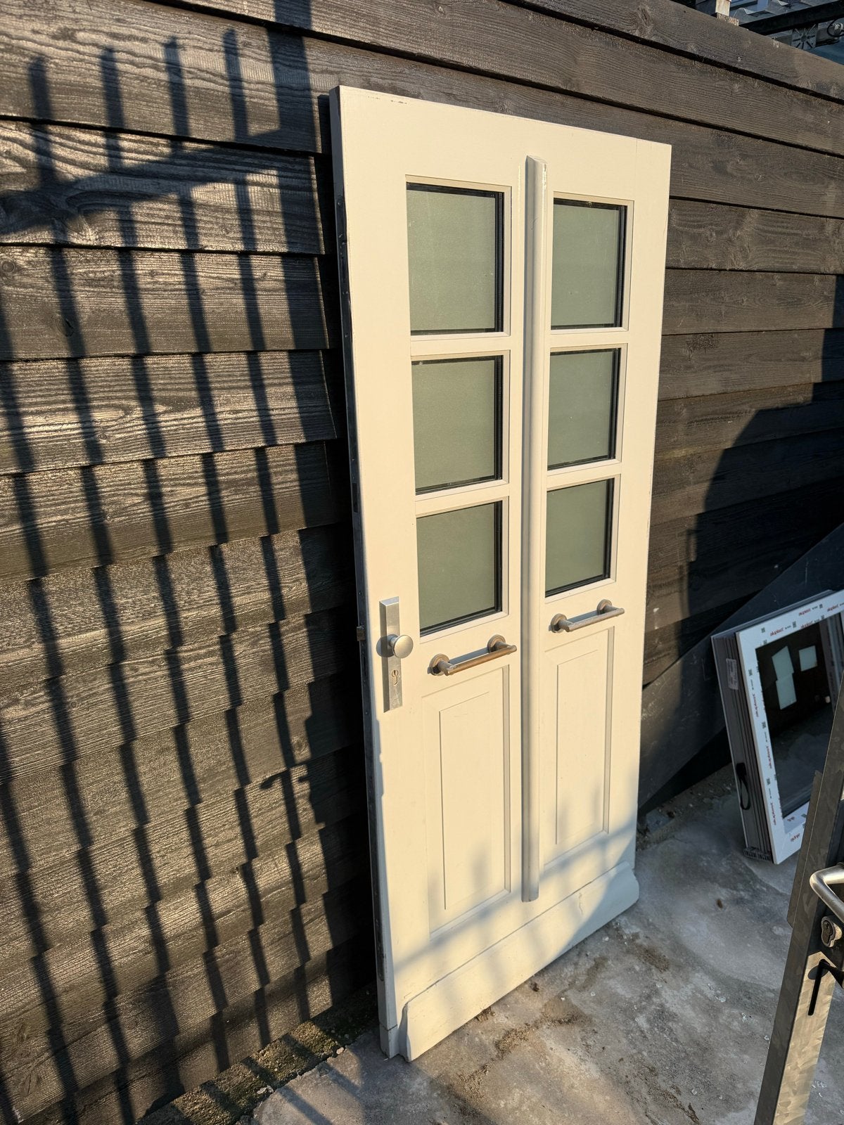 Gebruikte Buitendeur met Glas - 930 x 210 cm, Gebruikt, 80 tot 100 cm, 215 cm of meer, Ophalen of Verzenden