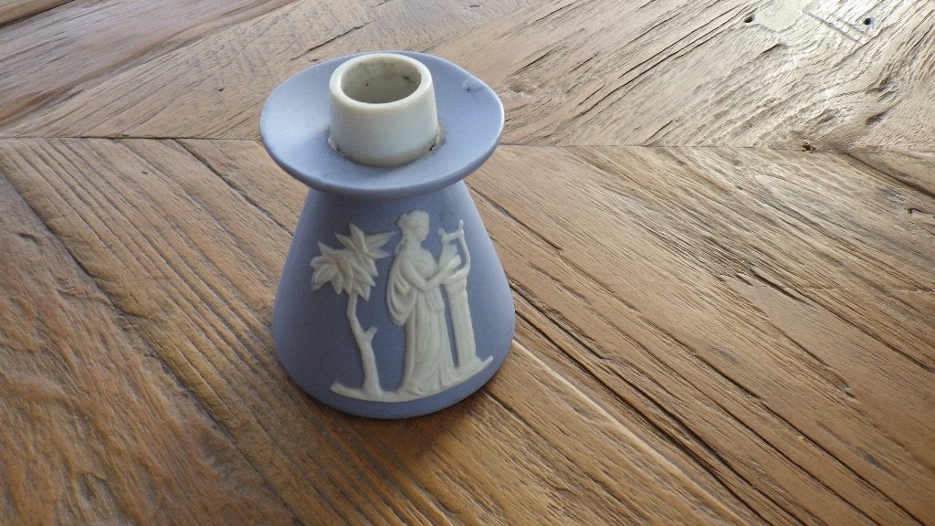 vintage keramieken kandelaar (blauw/wit), Ophalen of Verzenden, Huis en Inrichting