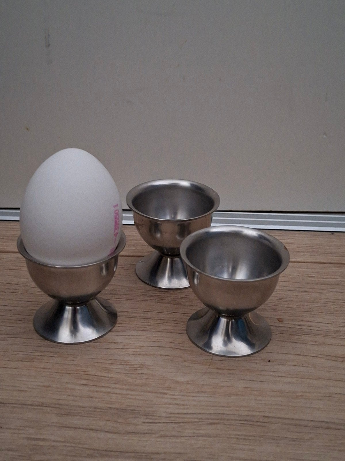 3x design RVS eierdopjes Gero Zilmeta, Ophalen of Verzenden, Zo goed als nieuw