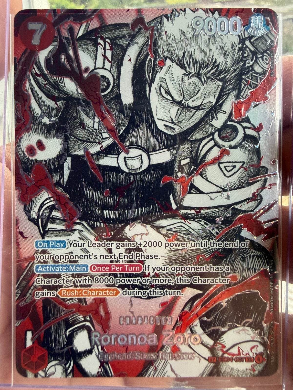 One Piece Roronoa Zoro EB04-007 SP - Special Art Kaart, Ophalen of Verzenden, Zo goed als nieuw, Losse kaart