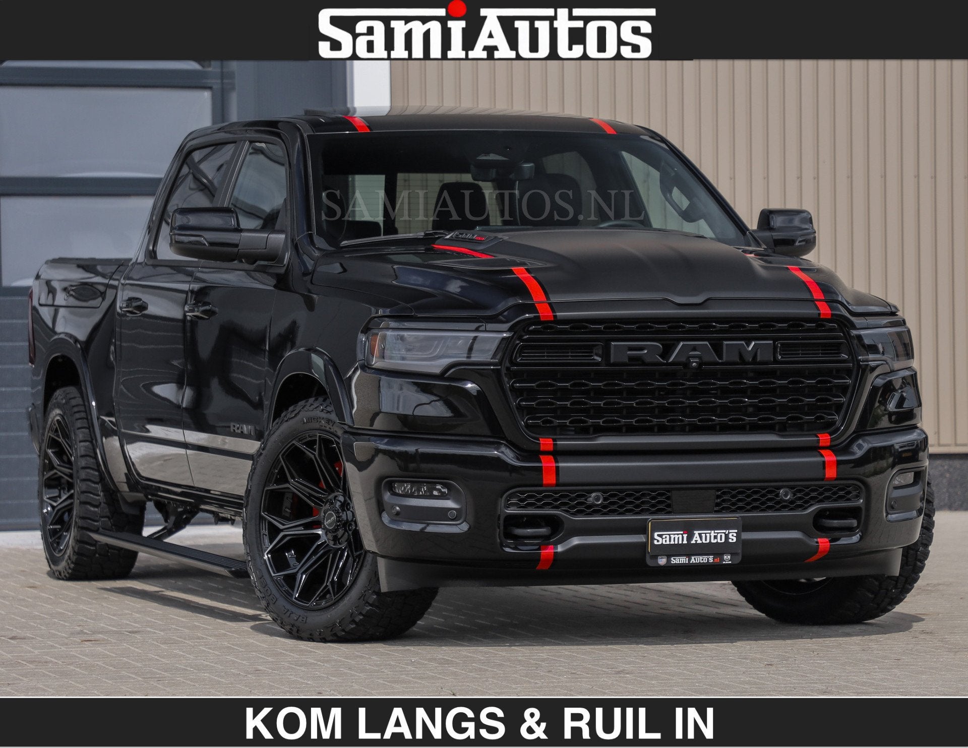 Dodge Ram LIMITED H.O 540PK | Massage + Full Option | De Mee, Auto's, Automaat, Dealer onderhouden, Met garantie (alle), Zwart