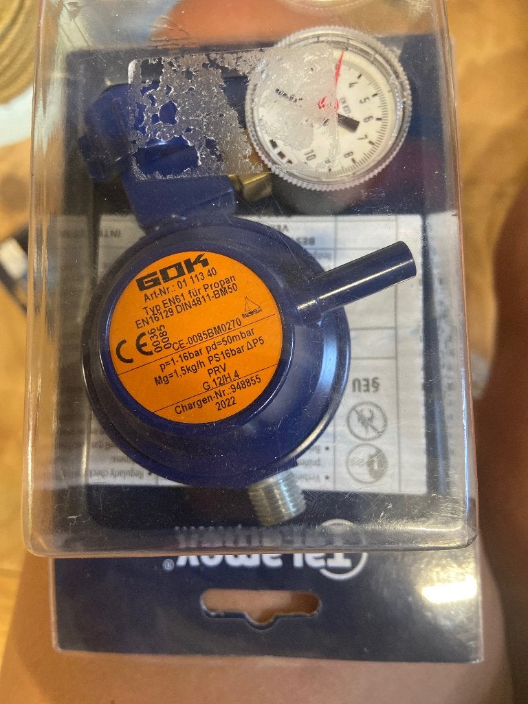 GOK Gasdrukregelaar met manometer voor propaan, Ophalen, Nieuw