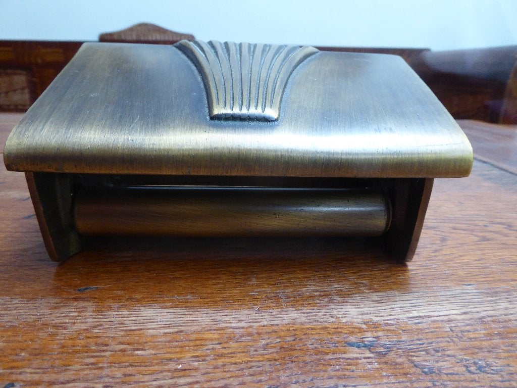Robuuste metalen WC-rolhouder in art deco stijl, Antiek en Kunst, Ophalen of Verzenden